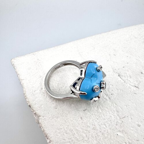 Кольцо с агатом из серебра 925 пробы