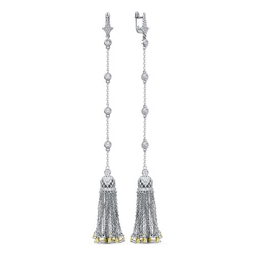 Серьги с фианитами из серебра 925 пробы