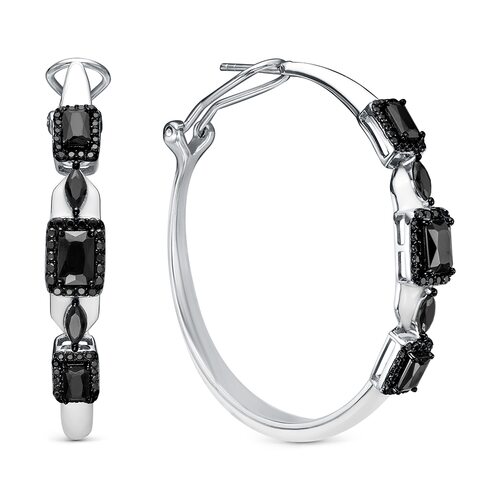 Серьги со шпинелью и эмалью из серебра 925 пробы