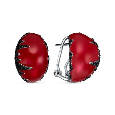 Серьги со шпинелью и эмалью из серебра 925 пробы