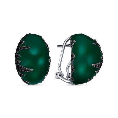 Серьги со шпинелью и эмалью из серебра 925 пробы