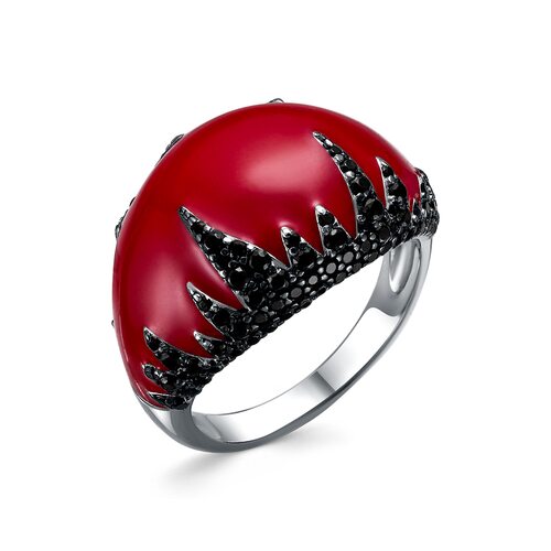 Кольцо со шпинелью и эмалью из серебра 925 пробы