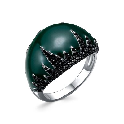 Кольцо со шпинелью и эмалью из серебра 925 пробы