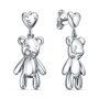 Серьги "Мишки" с фианитами из серебра 925 пробы