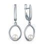 Серьги с жемчугом из серебра 925 пробы арт. С-0103-158-12