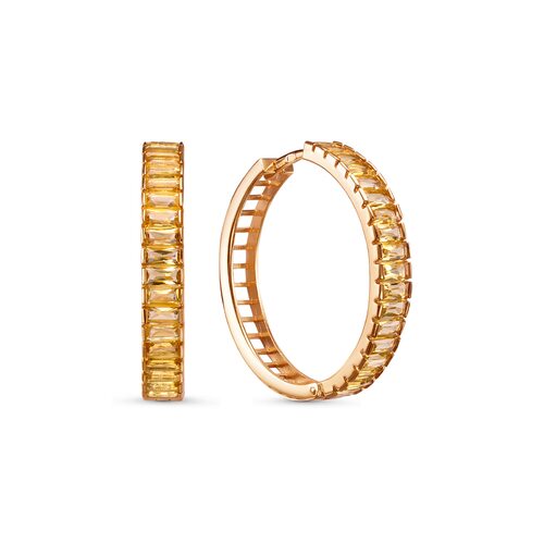 Серьги с цитрином из серебра 925 пробы