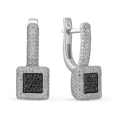 Серьги с бриллиантами из белого золота 585 пробы