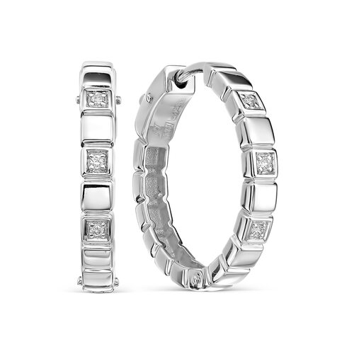 Серьги с бриллиантами из белого золота 585 пробы