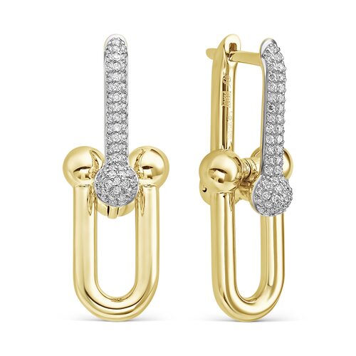 Серьги с бриллиантами из желтого золота 585 пробы