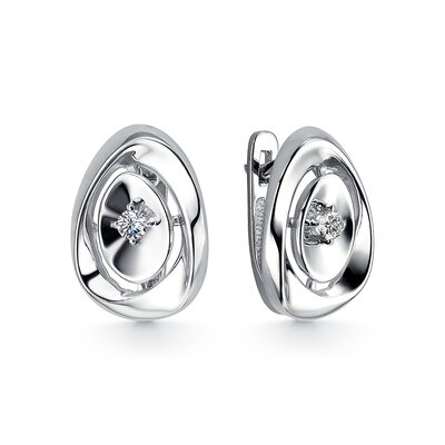 Серьги с бриллиантами из золота 585 пробы