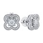 Серьги "Клевера" с бриллиантами из белого золота 585 пробы арт. С-1780-3-02