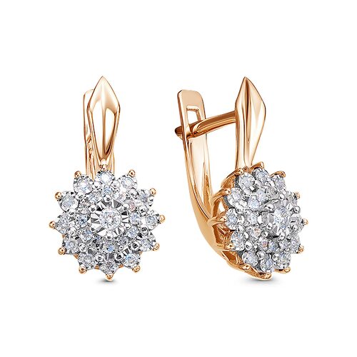 Серьги с бриллиантами из золота 585 пробы