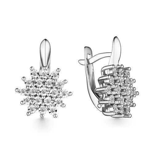 Серьги с бриллиантами из золота 585 пробы