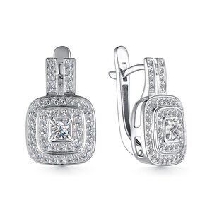 Серьги с бриллиантами из белого золота 585 пробы