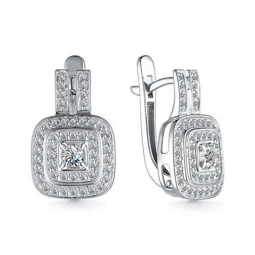 Серьги с бриллиантами из золота 585 пробы