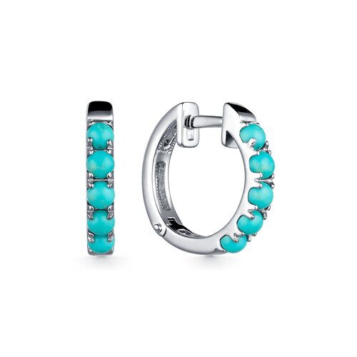 Серьги с бирюзой из серебра 925 пробы