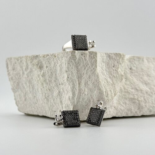 Серьги с бриллиантами из белого золота 585 пробы