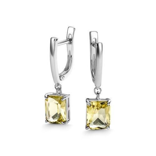 Серьги с кварцем из серебра 925 пробы