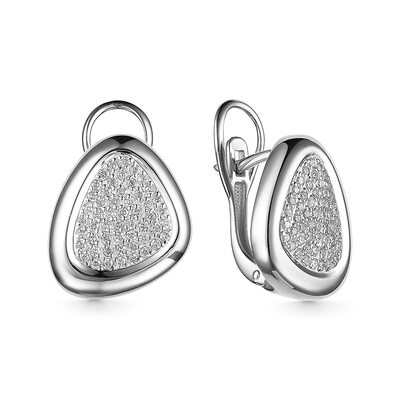 Серьги с бриллиантами из белого золота 585 пробы