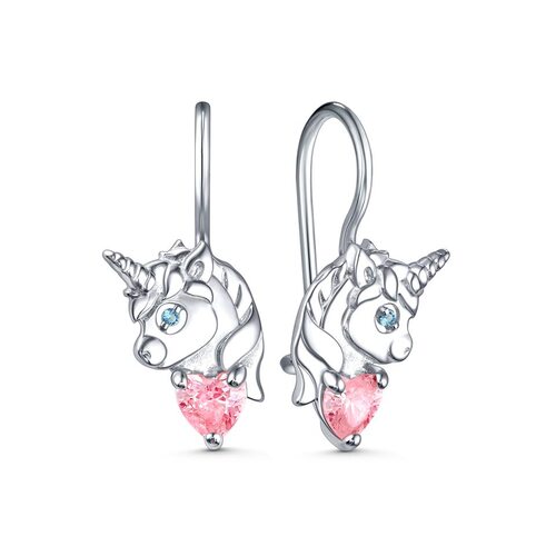 Серьги с фианитами из серебра 925 пробы