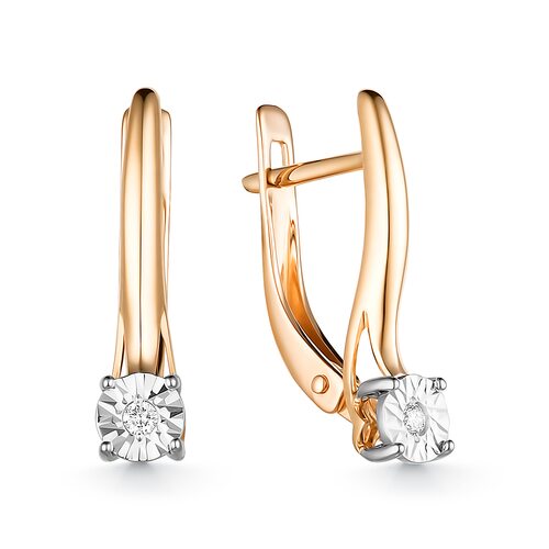 Серьги с бриллиантами из золота 585 пробы