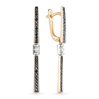 Серьги с бриллиантами  из золота 585 пробы