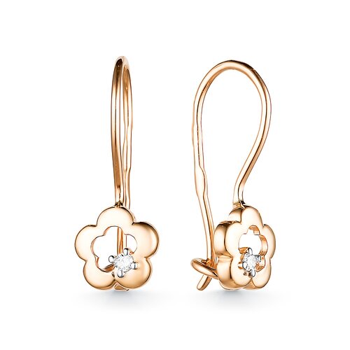 Серьги с бриллиантами из золота 585 пробы