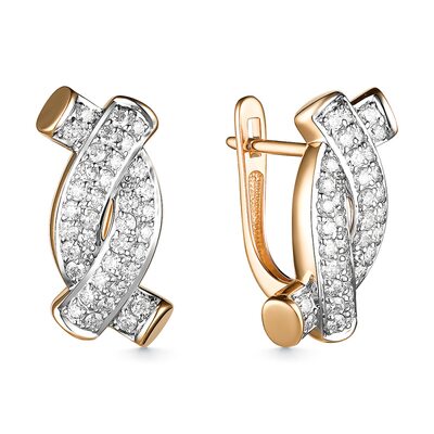 Серьги с бриллиантами из золота 585 пробы