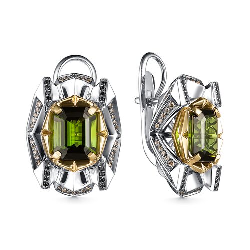 Серьги с бриллиантами из золота 585 пробы