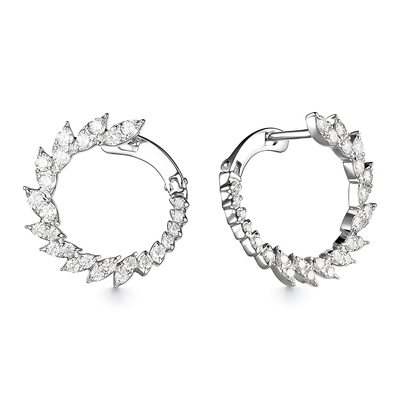 Серьги с бриллиантами из белого золота 585 пробы