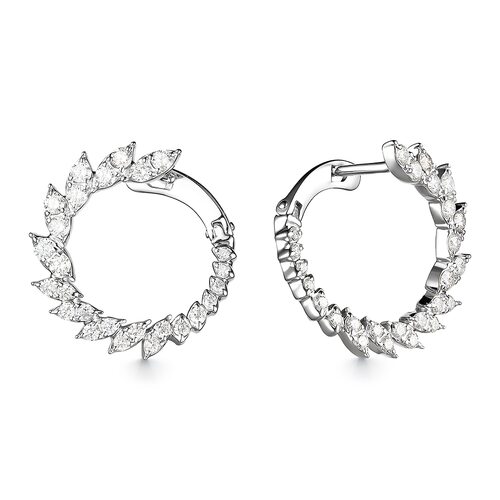 Серьги с бриллиантами из белого золота 585 пробы