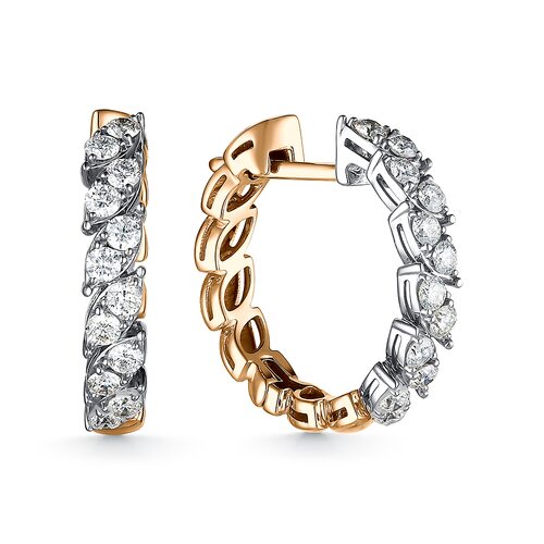 Серьги с бриллиантами из красного золота 585 пробы