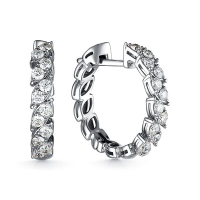 Серьги с бриллиантами из белого золота 585 пробы