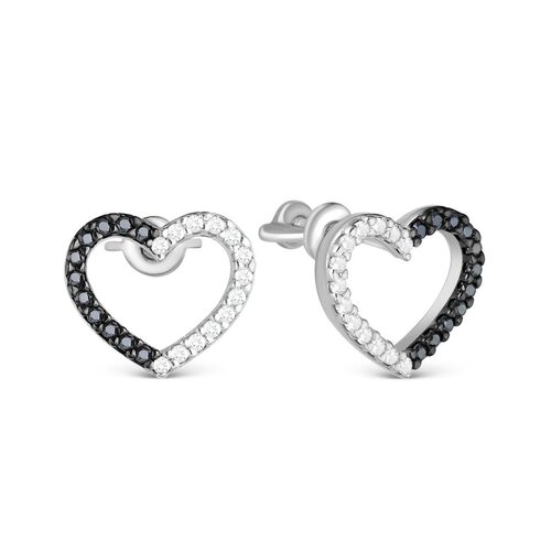 Серьги с фианитами из серебра 925 пробы