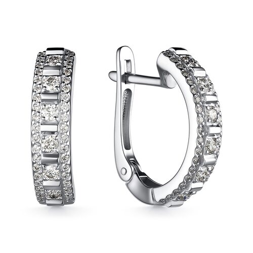 Серьги с бриллиантами из белого золота 585 пробы