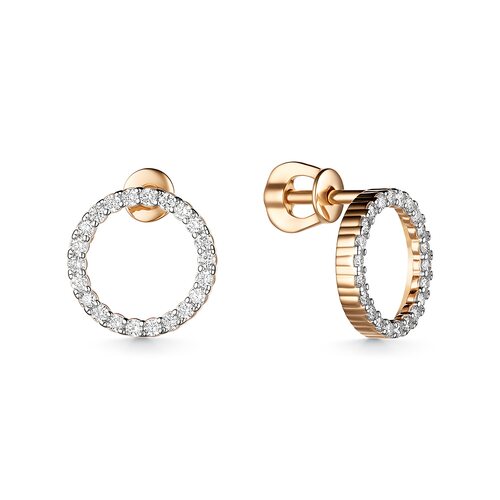 Пусеты с бриллиантами из золота 585 пробы