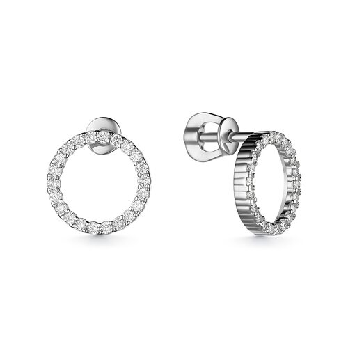 Пусеты с бриллиантами из белого золота 585 пробы