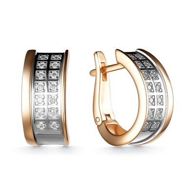 Серьги с бриллиантами из золота 585 пробы