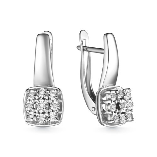 Серьги с бриллиантами из белого золота 585 пробы