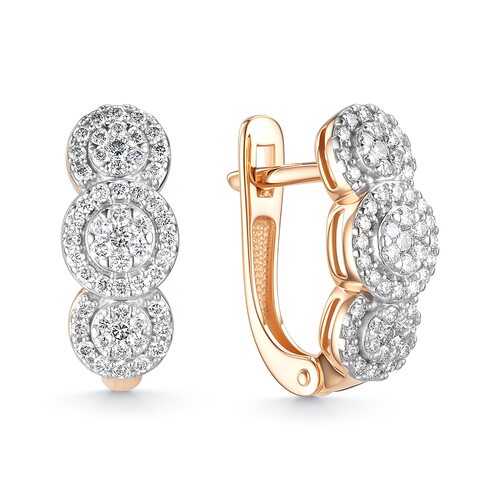 Серьги с бриллиантами из золота 585 пробы