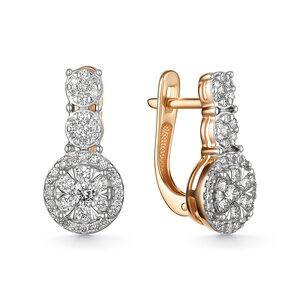 Серьги с бриллиантами из золота 585 пробы