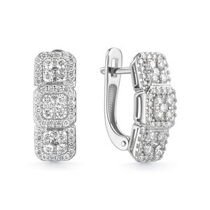 Серьги с бриллиантами из белого золота 585 пробы