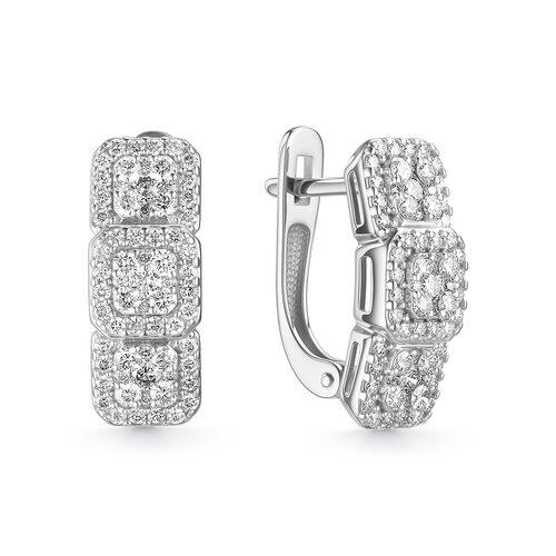 Серьги с бриллиантами из белого золота 585 пробы