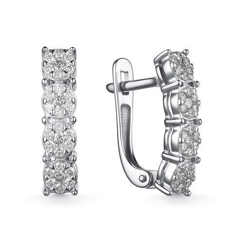 Серьги с бриллиантами из белого золота 585 пробы