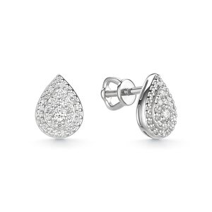 Пуссеты с бриллиантами из белого золота 585 пробы