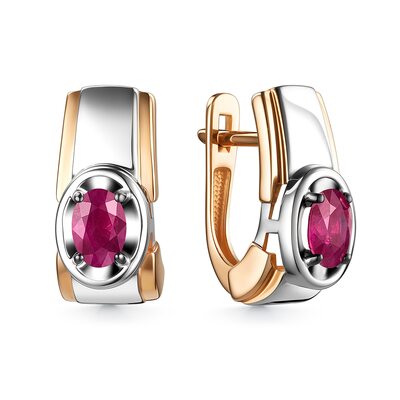 Серьги с рубинами из золота 585 пробы