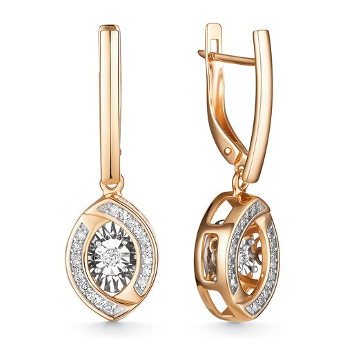 Серьги с бриллиантами из золота 585 пробы