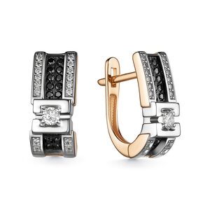 Серьги с бриллиантами из золота 585 пробы