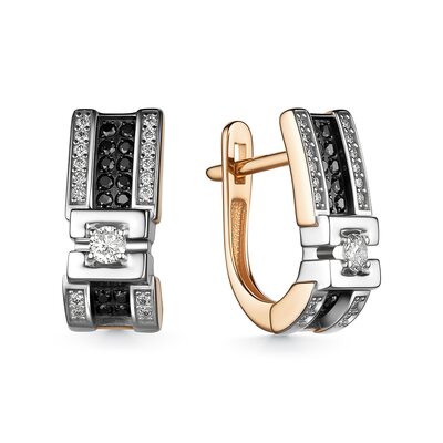 Серьги с бриллиантами из золота 585 пробы