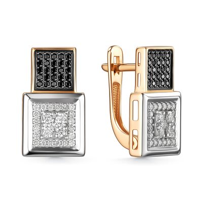 Серьги с бриллиантами из золота 585 пробы